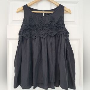 Coco + Carmen Black Lace Detail Blouse